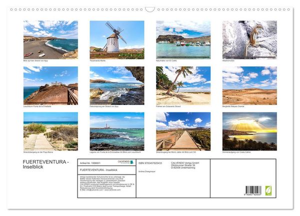 Produktbild: FUERTEVENTURA - Inselblick (Wandkalender 2026 DIN A2 quer), CALVENDO Monatskalender
