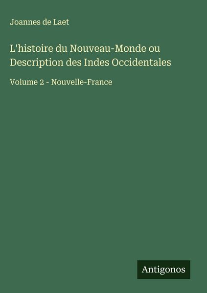 Produktbild: L'histoire du Nouveau-Monde ou Description des Indes Occidentales