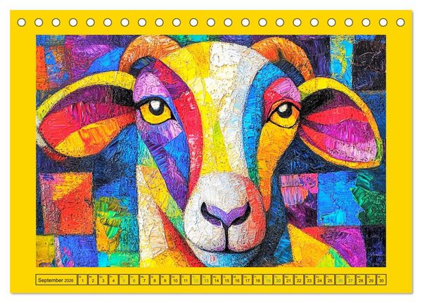 Produktbild: Abstrakte Eleganz. K&uuml;nstlerische Tiermotive in sch&ouml;nen Farben (Tischkalender 2026 DIN A5 quer), CALVENDO Monatskalender