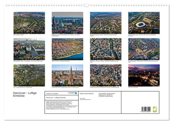 Produktbild: Hannover - Luftige Einblicke (Wandkalender 2026 DIN A2 quer), CALVENDO Monatskalender