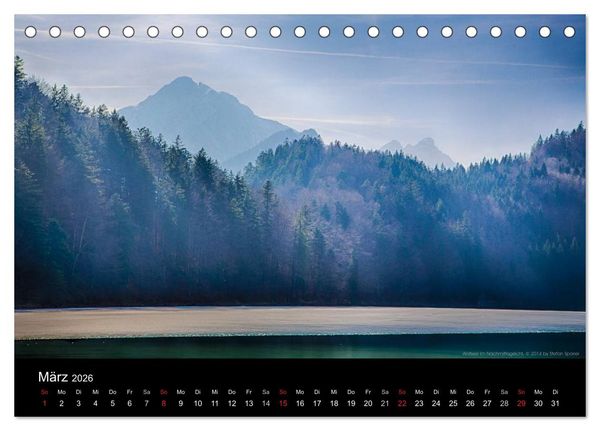 Produktbild: Licht &uuml;ber Bergen und Seen (Tischkalender 2026 DIN A5 quer), CALVENDO Monatskalender