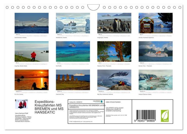 Produktbild: Expeditions-Kreuzfahrten MS BREMEN und MS HANSEATIC (Wandkalender 2026 DIN A4 quer), CALVENDO Monatskalender