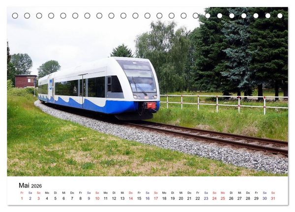 Produktbild: Eisenbahnen auf Usedom (Tischkalender 2026 DIN A5 quer), CALVENDO Monatskalender