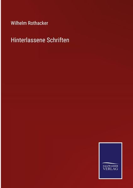 Produktbild: Hinterlassene Schriften