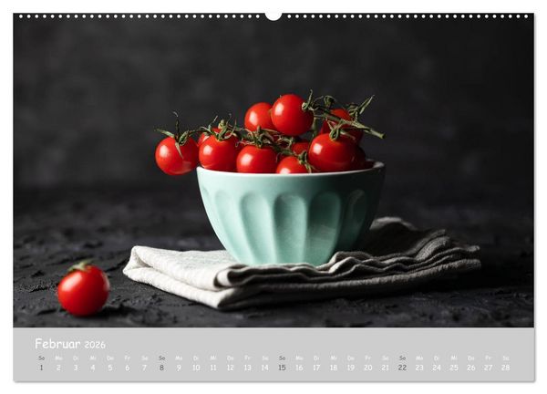 Produktbild: authentic FOOD art Obst und Gem&uuml;se (hochwertiger Premium Wandkalender 2026 DIN A2 quer), Kunstdruck in Hochglanz