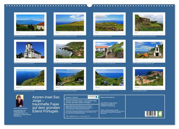 Produktbild: Azoren-Insel Sao Jorge &ndash; traumhafte Fajas auf dem gr&uuml;nsten Eiland Portugals (Wandkalender 2026 DIN A2 quer), CALVENDO Monatskalender