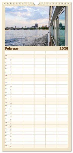Produktbild: Familienplaner 2026 - Eine Kreuzfahrt auf dem Rhein mit 5 Spalten (Wandkalender, 21 x 45 cm) CALVENDO