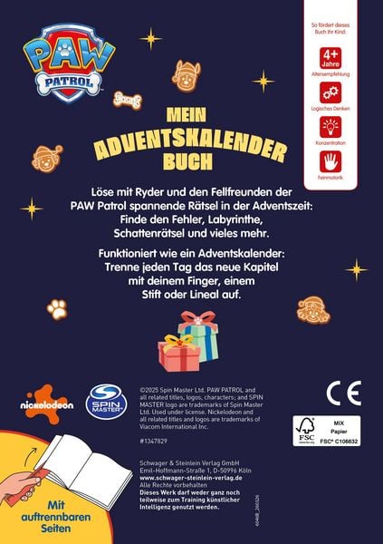 Produktbild: PAW Patrol Mein Adventskalenderbuch