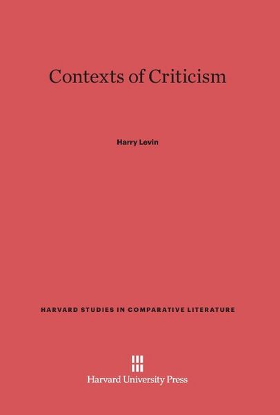 Produktbild: Contexts of Criticism