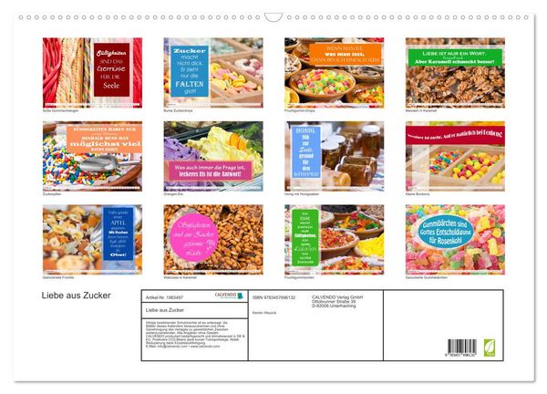Produktbild: Liebe aus Zucker (Wandkalender 2026 DIN A2 quer), CALVENDO Monatskalender