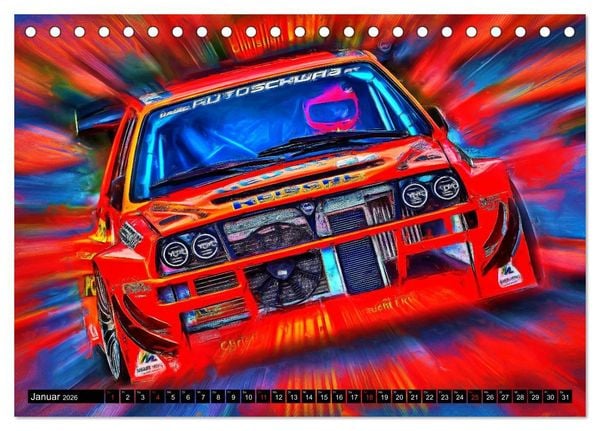 Produktbild: Automobil Voiture Car (Tischkalender 2026 DIN A5 quer), CALVENDO Monatskalender