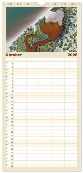 Produktbild: Familienplaner 2026 - Mexiko aus der Vogelperspektive mit 5 Spalten (Wandkalender, 21 x 45 cm) CALVENDO