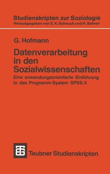 Produktbild: Datenverarbeitung in den Sozialwissenschaften