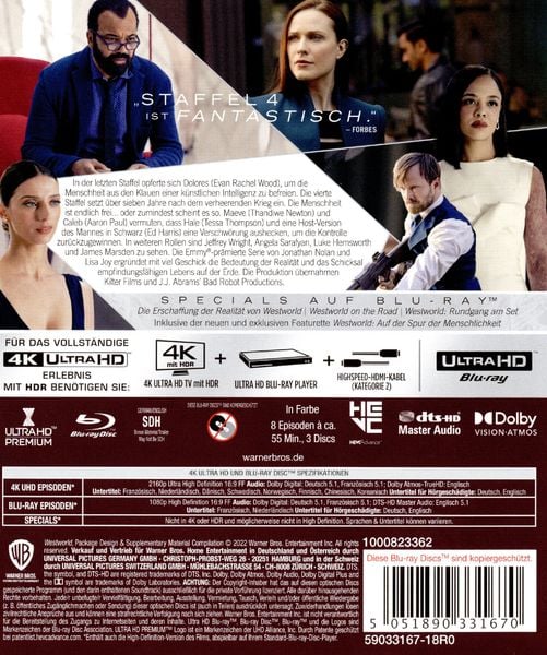 Produktbild: Westworld - Staffel 4 (3 4K Ultra HD) (+ 3 Blu-ray 2D)