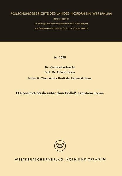 Produktbild: Die positive S&auml;ule unter dem Einflu&szlig; negativer Ionen