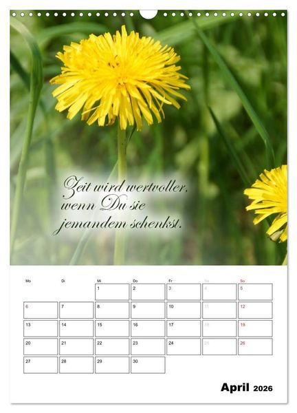 Produktbild: Sch&ouml;ne Spr&uuml;che f&uuml;r Dein ganzes Jahr (Wandkalender 2026 DIN A3 hoch), CALVENDO Monatskalender