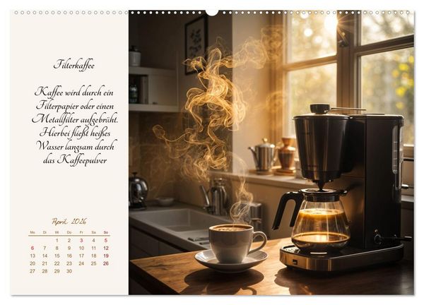 Produktbild: KI - Kaffee und Genuss 12 Monate im Aroma (hochwertiger Premium Wandkalender 2026 DIN A2 quer), Kunstdruck in Hochglanz