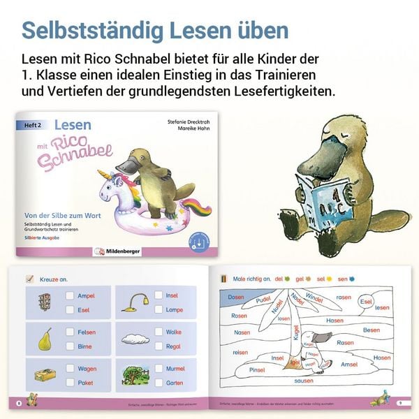 Produktbild: Lesen mit Rico Schnabel, Heft 2: Von der Silbe zum Wort