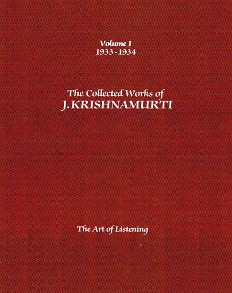 Produktbild: The Collected Works of J.Krishnamurti - Volume I 1933-1934