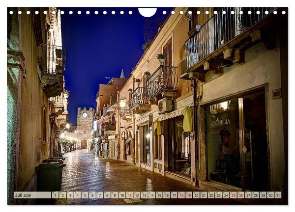 Produktbild: Taormina zur blauen Stunde (Wandkalender 2026 DIN A4 quer), CALVENDO Monatskalender