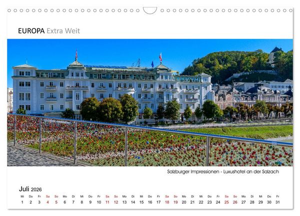 Produktbild: Salzburger Impressionen - Panoramabilder (Wandkalender 2026 DIN A3 quer), CALVENDO Monatskalender
