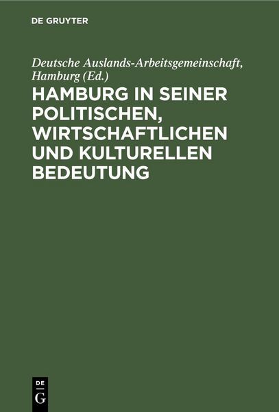 Produktbild: Hamburg in seiner politischen, wirtschaftlichen und kulturellen Bedeutung