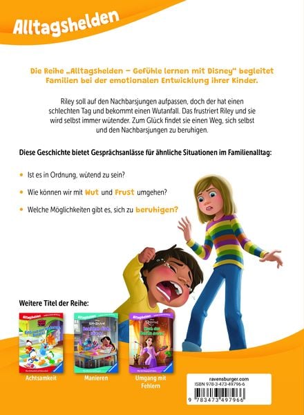 Produktbild: Alltagshelden - Gef&uuml;hle lernen mit Disney: Disney / Pixar Alles steht Kopf - Wie Hitzk&ouml;pfe cool bleiben. &Uuml;ber den Umgang mit Wut.