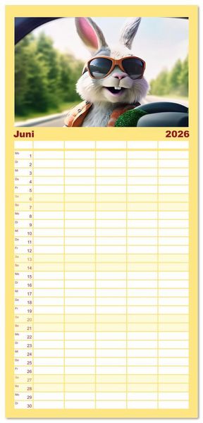 Produktbild: Familienplaner 2026 - Endlich erfolgreich geschieden mit 5 Spalten (Wandkalender, 21 x 45 cm) CALVENDO