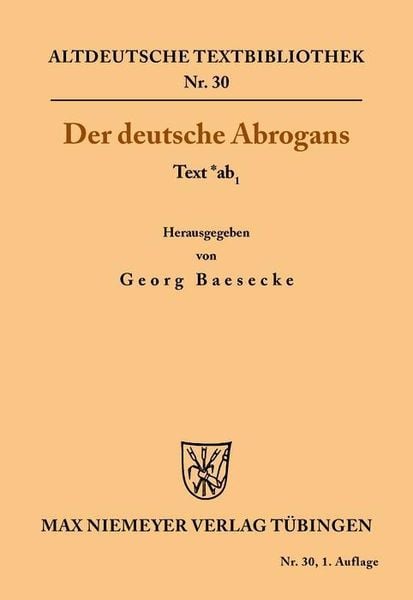 Produktbild: Der deutsche Abrogans