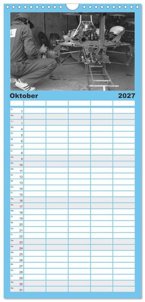Produktbild: Familienplaner 2027 - Formel, Rennen, Boxengasse 1971-&acute;83 mit 5 Spalten (Wandkalender, 21 x 45 cm) CALVENDO