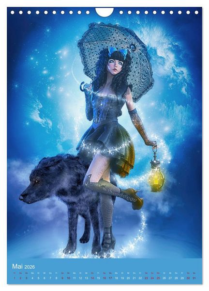 Produktbild: M&auml;dchen im Manga Style (Gothic Art) (Wandkalender 2026 DIN A4 hoch), CALVENDO Monatskalender