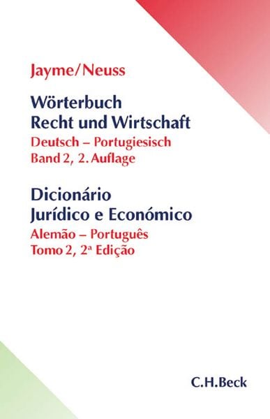 Produktbild: W&ouml;rterbuch Recht und Wirtschaft Band II: Deutsch - Portugiesisch