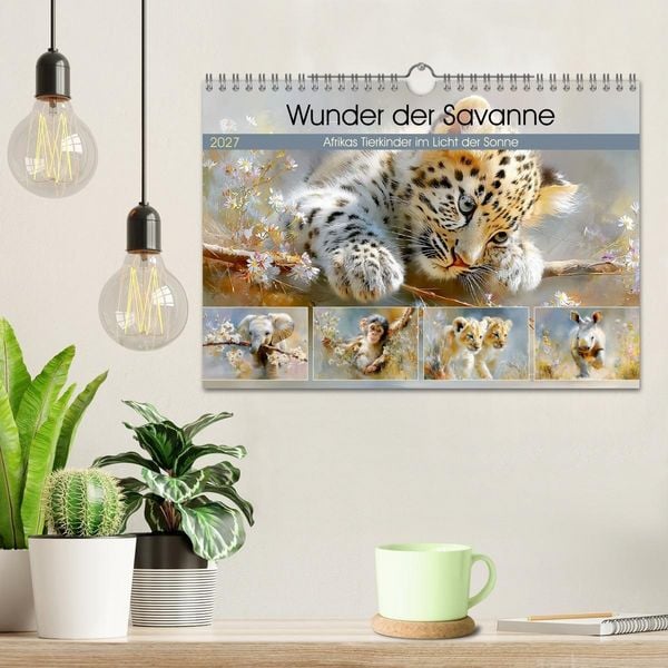 Produktbild: Wunder der Savanne. Afrikas Tierkinder im Licht der Sonne (Wandkalender 2027 DIN A4 quer), CALVENDO Monatskalender