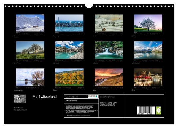 Produktbild: My Switzerland (Wandkalender 2026 DIN A3 quer), CALVENDO Monatskalender