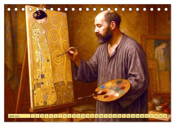 Produktbild: Gustav Klimt. Sein Leben, seine Kunstwerke (Tischkalender 2026 DIN A5 quer), CALVENDO Monatskalender
