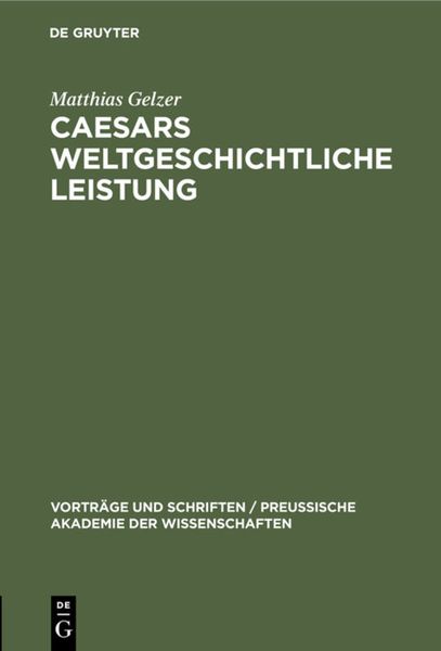 Produktbild: Caesars weltgeschichtliche Leistung