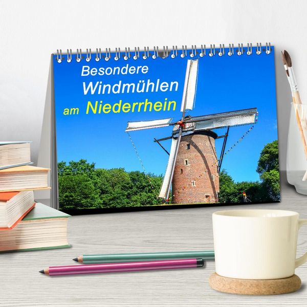 Produktbild: Besondere Windm&uuml;hlen am Niederrhein (Tischkalender 2027 DIN A5 quer), CALVENDO Monatskalender