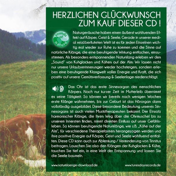 Produktbild: K&uuml;he auf der Alm - Naturger&auml;usche zur Entspannung & Wellness