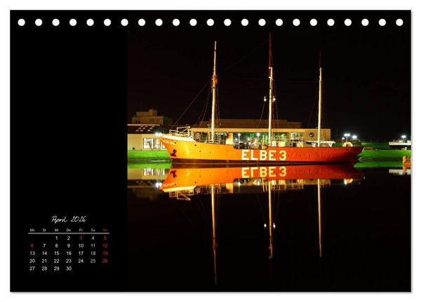Produktbild: Bremerhaven Nights (Tischkalender 2026 DIN A5 quer), CALVENDO Monatskalender