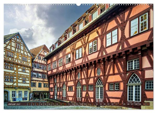 Produktbild: Idyllisches Fachwerk rund um Stuttgart (hochwertiger Premium Wandkalender 2027 DIN A2 quer), Kunstdruck in Hochglanz
