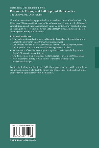 Produktbild: Research in History and Philosophy of Mathematics