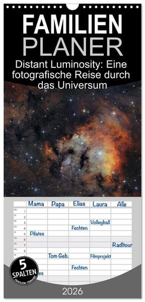 Produktbild: Familienplaner 2026 - Distant Luminosity: Eine fotografische Reise durch das Universum mit 5 Spalten (Wandkalender, 21 x 45 cm) CALVENDO
