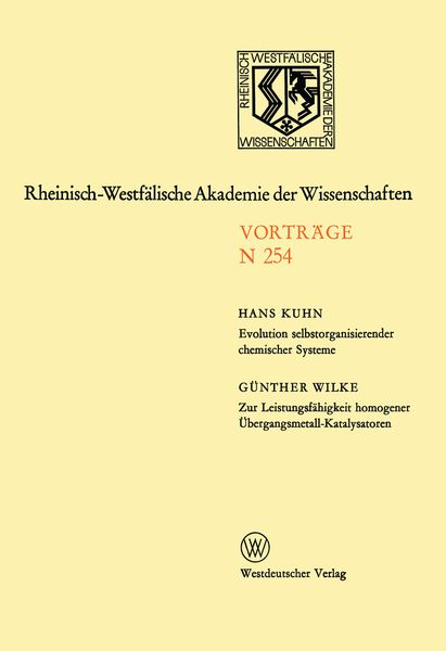Produktbild: Evolution selbstorganisierender chemischer Systeme. Zur Leistungsf&auml;higkeit homogener &Uuml;bergangsmetall-Katalysatoren