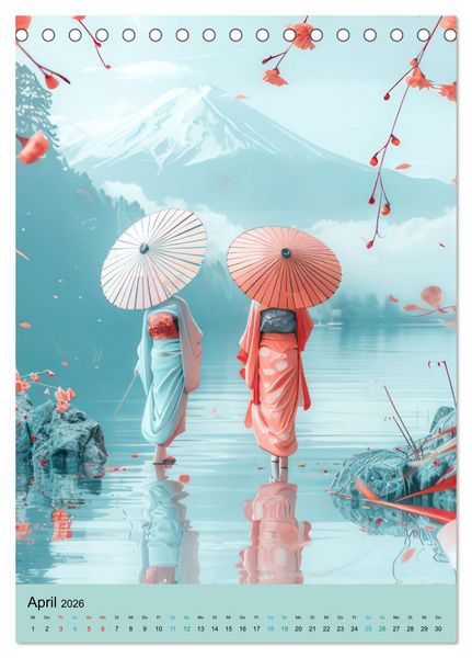 Produktbild: Verspielte 3D Welt - Im japanischen Stil (Tischkalender 2026 DIN A5 hoch), CALVENDO Monatskalender