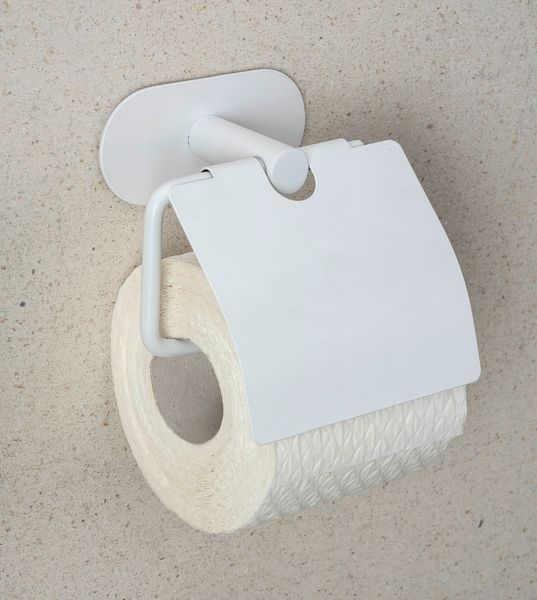Produktbild: Turbo-Loc&reg; Toilettenpapierhalter mit Deckel Mod. Orea White matt, aus rostfreiem Edelstahl
