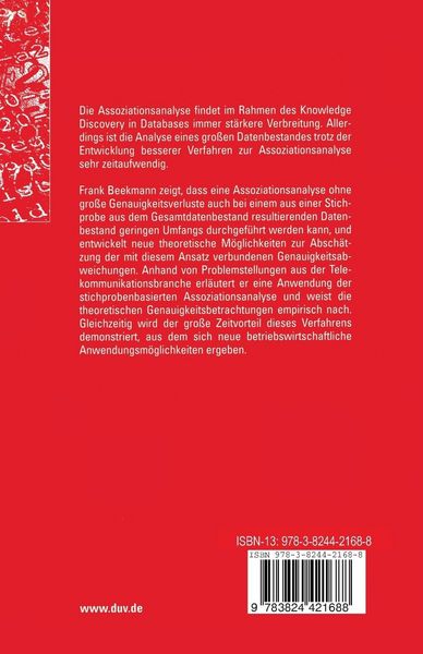 Produktbild: Stichprobenbasierte Assoziationsanalyse im Rahmen des Knowledge Discovery in Databases