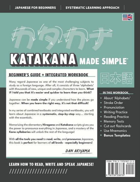 Produktbild: Learning Katakana - Beginner's Guide and Integrated Workbook | Learn how to Read, Write and Speak Japanese
