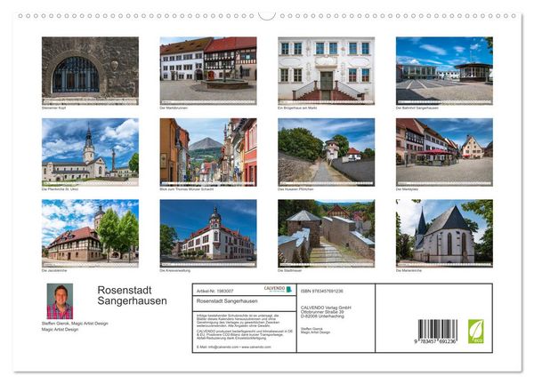 Produktbild: Rosenstadt Sangerhausen (hochwertiger Premium Wandkalender 2026 DIN A2 quer), Kunstdruck in Hochglanz