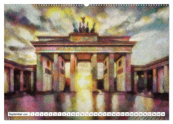 Produktbild: Pointilistische Weltreise (hochwertiger Premium Wandkalender 2026 DIN A2 quer), Kunstdruck in Hochglanz