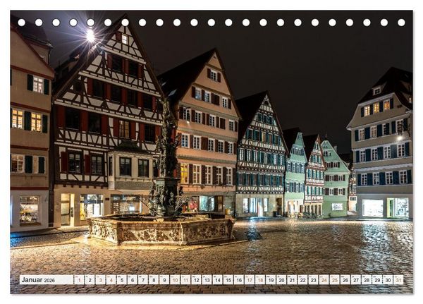 Produktbild: Nachts in T&uuml;bingen (Tischkalender 2026 DIN A5 quer), CALVENDO Monatskalender
